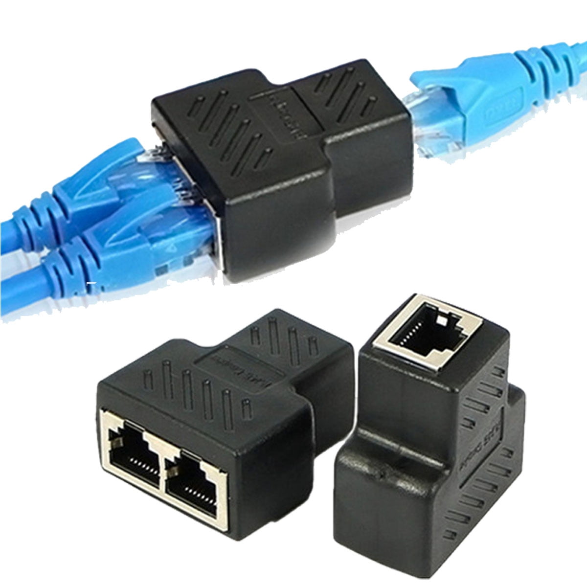 rj45 1 to 2 socket female lan ethernet cable connector splitterrj45 1 to 2 socket female lan ethernet cable connector splitter extender adapter walmart com